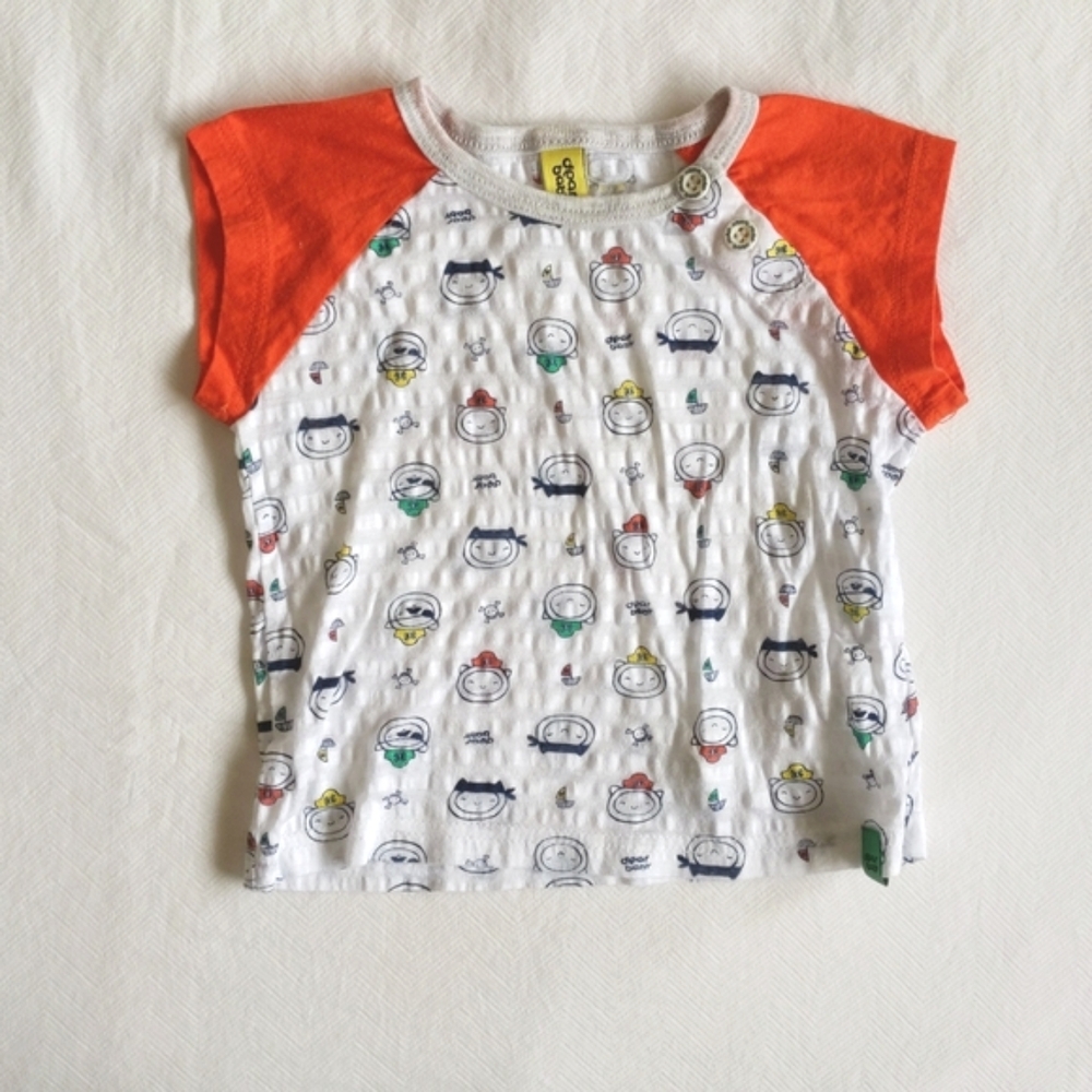 dear baby pirate print raglan style t-shirt 9 months baby boy